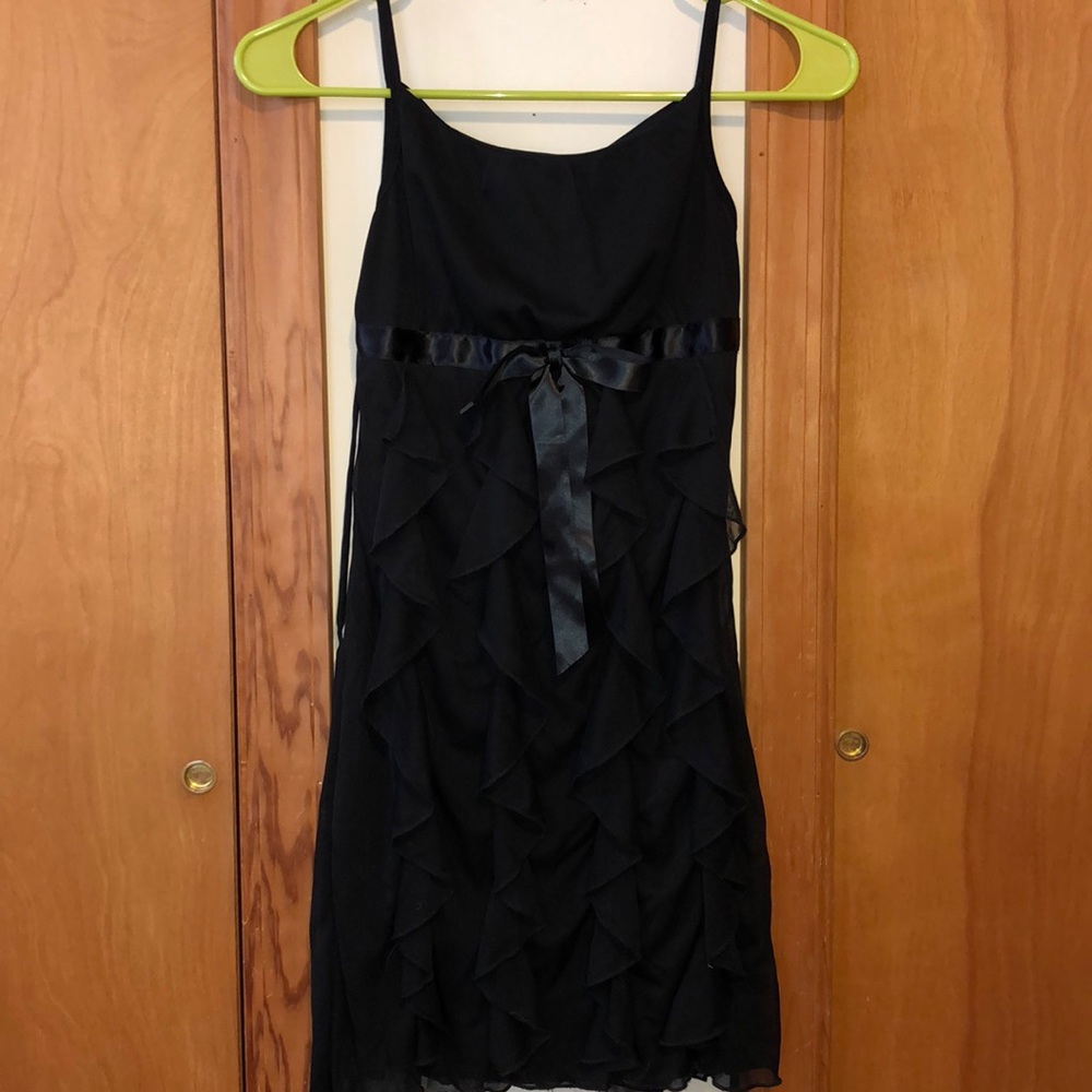Black chiffon tiered dress